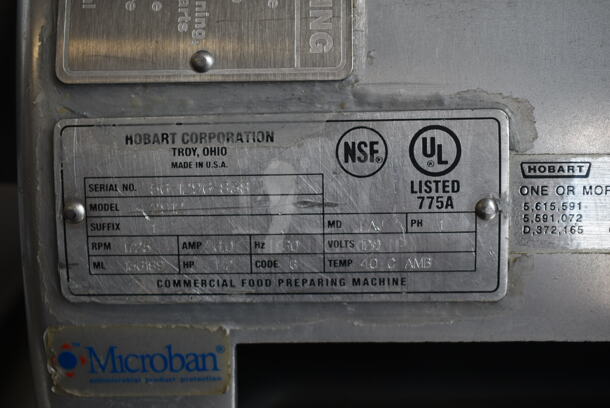 Hobart 2912 Stainless Steel Commercial Countertop Automatic Meat Slicer. 115 Volts, 1 Phase.  Tested and Working! - Image 5 of 7