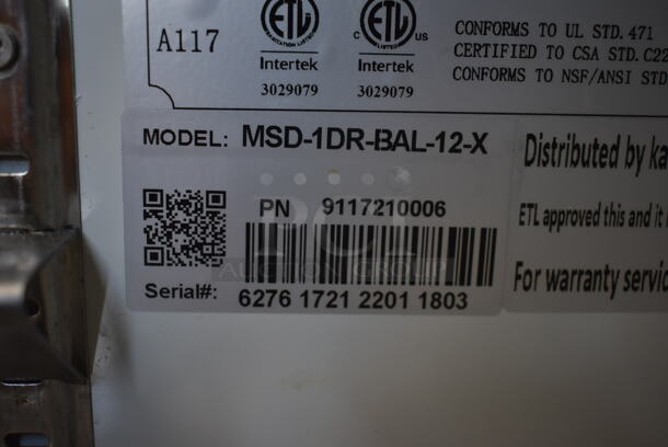 Motak MSD-1DR-BAL-12-X Stainless Steel Commercial Single Door Reach In Cooler w/ Poly Coated Racks. 115 Volts, 1 Phase. Tested and Powers On But Does Not Get Cold - Image 6 of 6