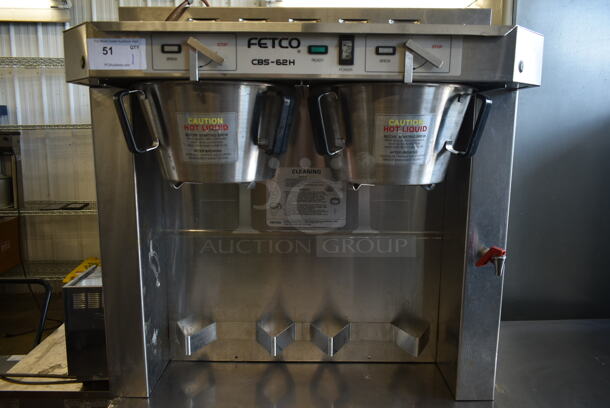 Fetco CBS-62H Stainless Steel Commercial Countertop Double Coffee Machine w/ Hot Water Dispenser and 2 Metal Brew Baskets. 120/208-240 Volts, 1 Phase. - Image 1 of 9