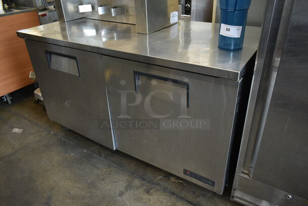 2013 True TUC-60F Stainless Steel Commercial 2 Door Undercounter Freezer on Commercial Casters. 115 Volts, 1 Phase. Tested and Working! - Image 1 of 7