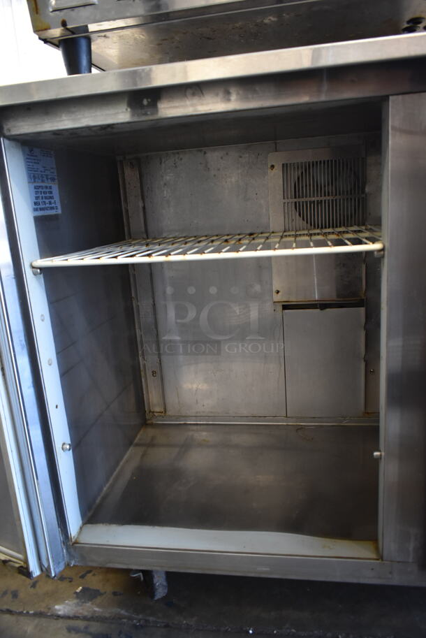 Duke RUF-48M Stainless Steel Commercial 2 Door Work Top Cooler on Commercial Casters. 120 Volts, 1 Phase. Tested and Powers On But Does Not Get Cold - Image 5 of 7