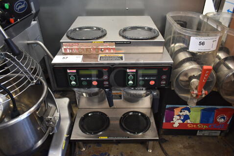 2015 Bunn AXIOM 2/2 TWIN Stainless Steel Commercial Countertop 4 Burner Coffee Machine w/ 2 Metal Brew Baskets. 120/208-240 Volts, 1 Phase. 