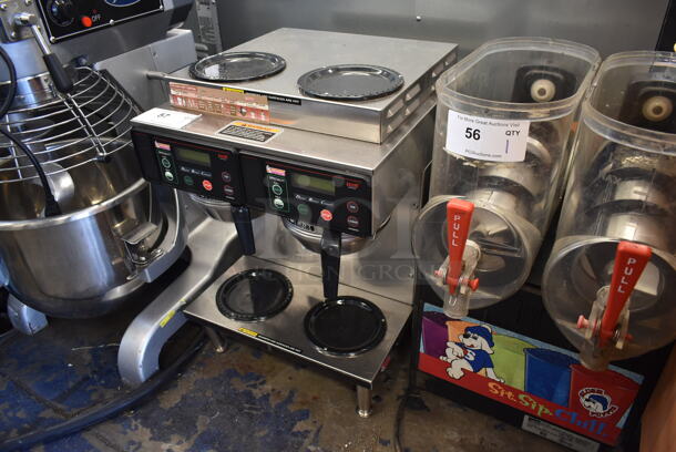 2015 Bunn AXIOM 2/2 TWIN Stainless Steel Commercial Countertop 4 Burner Coffee Machine w/ 2 Metal Brew Baskets. 120/208-240 Volts, 1 Phase.  - Image 2 of 8