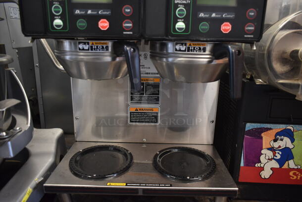 2015 Bunn AXIOM 2/2 TWIN Stainless Steel Commercial Countertop 4 Burner Coffee Machine w/ 2 Metal Brew Baskets. 120/208-240 Volts, 1 Phase.  - Image 5 of 8