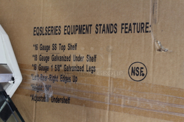 BRAND NEW IN BOX! EQSLSERIES Stainless Steel Table w/ Legs and Metal Under Shelf.  - Image 8 of 8