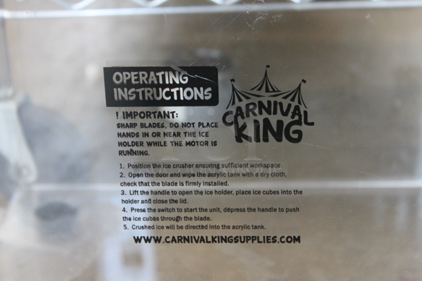 BRAND NEW SCRATCH AND DENT! Carnival King 382SCM250 Stainless Steel Commercial Countertop Sno Cone Ice Machine. 120 Volts, 1 Phase. Tested and Working! - Image 2 of 5