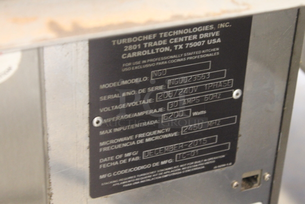 2015 Turbochef NGO Metal Commercial Countertop Electric Powered Rapid Cook Oven. 208/240 Volts, 1 Phase.  - Image 6 of 6