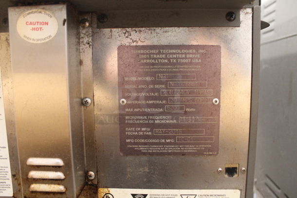 2016 Turbochef NGO Metal Commercial Countertop Electric Powered Rapid Cook Oven. 208/240 Volts, 1 Phase.  - Image 6 of 6