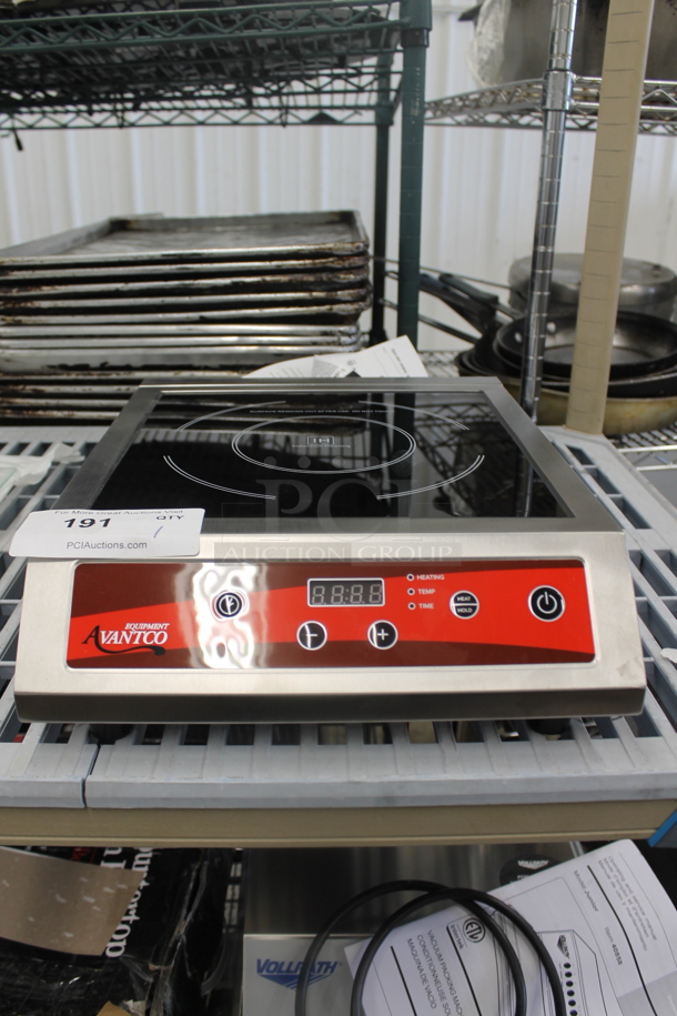 BRAND NEW! 2023 Avantco 177IC3500 Stainless Steel Commercial Countertop Single Burner Induction Range. 208-240 Volts, 1 Phase. Tested and Working! - Image 1 of 3
