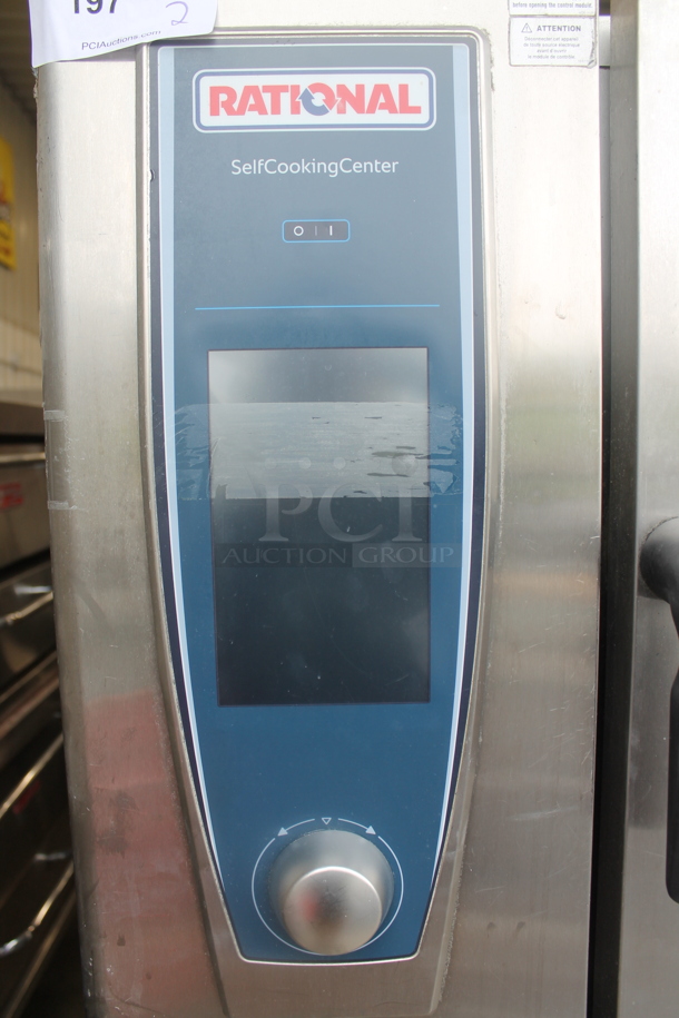 2 2016 Rational Stainless Steel Commercial Combitherm Self Cooking Center Convection Ovens. comes w/ Commercial Casters. Top Model: SCC WE 62. Bottom Model: SCC WE 102. 480 Volts, 3 Phase. 2 Times Your Bid!
 - Image 2 of 8