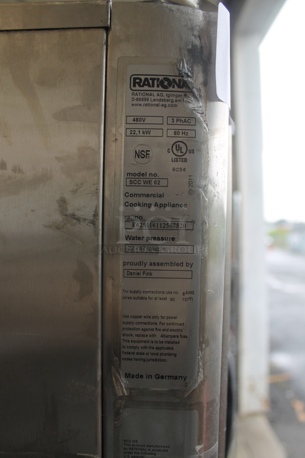 2 2016 Rational Stainless Steel Commercial Combitherm Self Cooking Center Convection Ovens. comes w/ Commercial Casters. Top Model: SCC WE 62. Bottom Model: SCC WE 102. 480 Volts, 3 Phase. 2 Times Your Bid!
 - Image 7 of 8