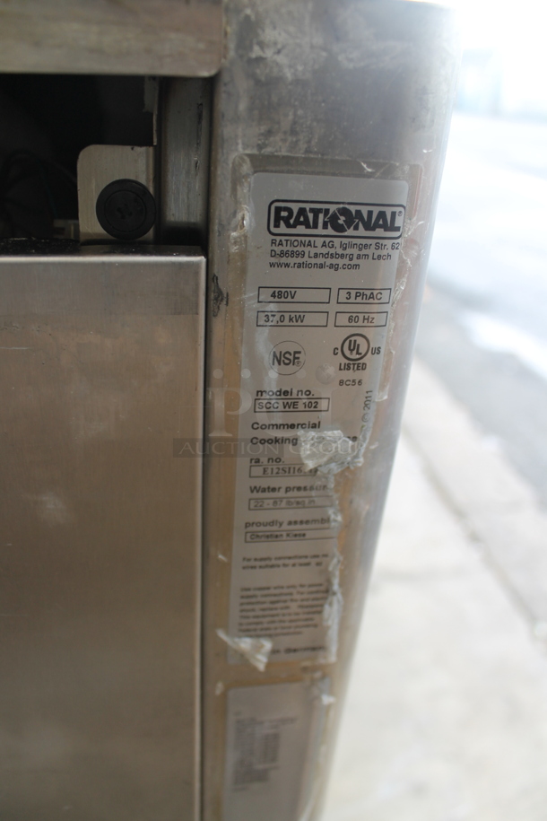 2 2016 Rational Stainless Steel Commercial Combitherm Self Cooking Center Convection Ovens. comes w/ Commercial Casters. Top Model: SCC WE 62. Bottom Model: SCC WE 102. 480 Volts, 3 Phase. 2 Times Your Bid!
 - Image 8 of 8
