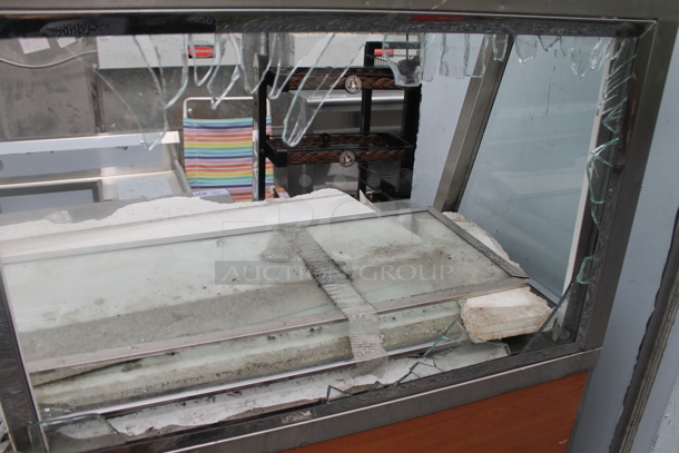 Stainless Steel Commercial Counter w/ Sneeze Guard and Under Shelves. - Image 2 of 4