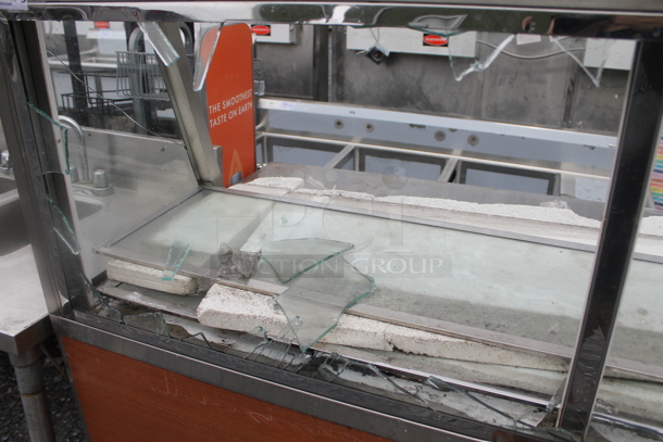 Stainless Steel Commercial Counter w/ Sneeze Guard and Under Shelves. - Image 3 of 4