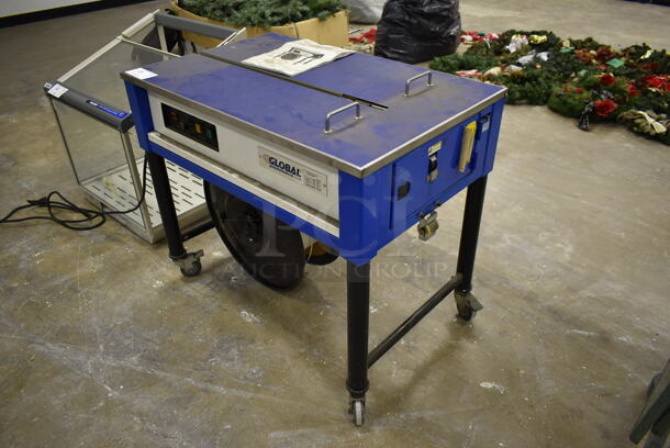 Global Metal Commercial Floor Style Automatic Strapping Machine on Commercial Casters. 115 Volts, 1 Phase. Was In Working Condition When Class Ended. (Main Building) - Image 2 of 12