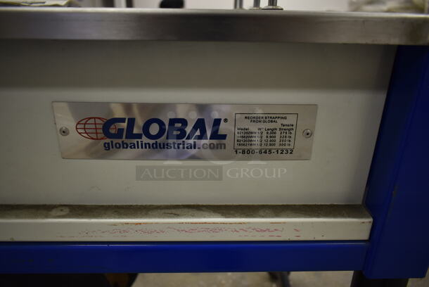 Global Metal Commercial Floor Style Automatic Strapping Machine on Commercial Casters. 115 Volts, 1 Phase. Was In Working Condition When Class Ended. (Main Building) - Image 6 of 12