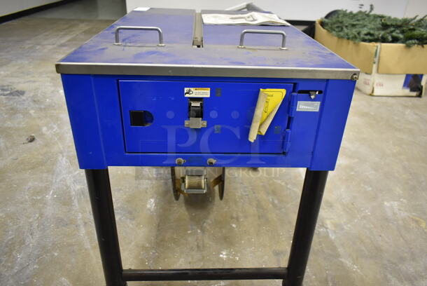 Global Metal Commercial Floor Style Automatic Strapping Machine on Commercial Casters. 115 Volts, 1 Phase. Was In Working Condition When Class Ended. (Main Building) - Image 8 of 12