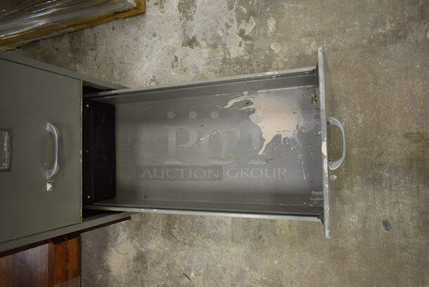 3 Items; Gray Metal 5 Drawer Filing Cabinet, Wooden Over Shelf w/ Cabinet and Wooden Unit. 3 Times Your Bid! (Main Building) - Image 9 of 12