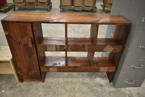 3 Items; Gray Metal 5 Drawer Filing Cabinet, Wooden Over Shelf w/ Cabinet and Wooden Unit. 3 Times Your Bid! (Main Building) - Image 10 of 12