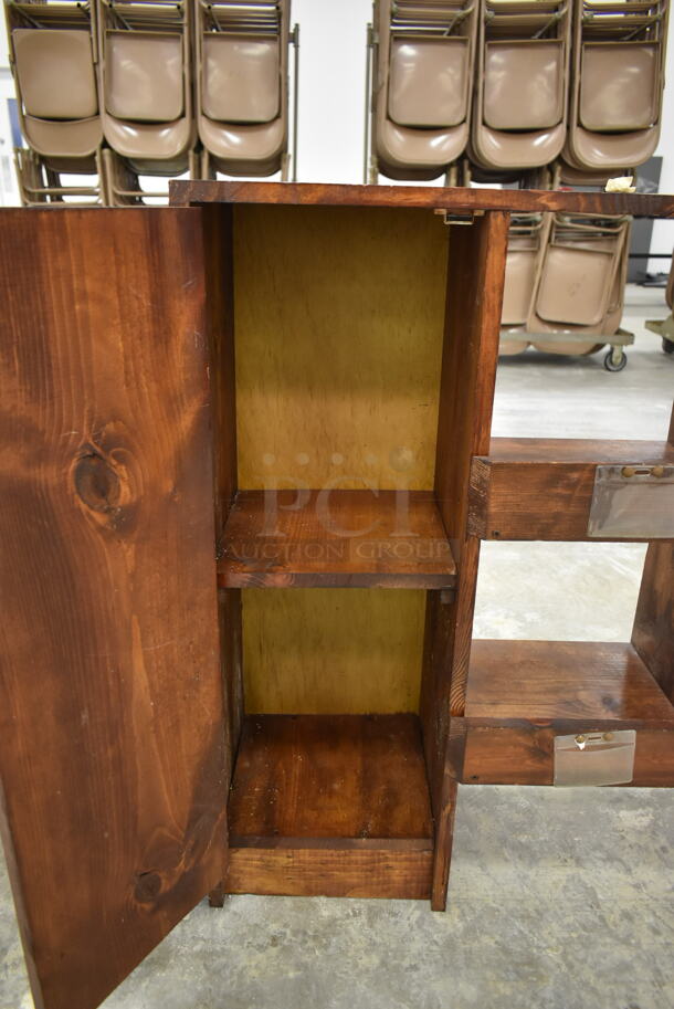 3 Items; Gray Metal 5 Drawer Filing Cabinet, Wooden Over Shelf w/ Cabinet and Wooden Unit. 3 Times Your Bid! (Main Building) - Image 11 of 12