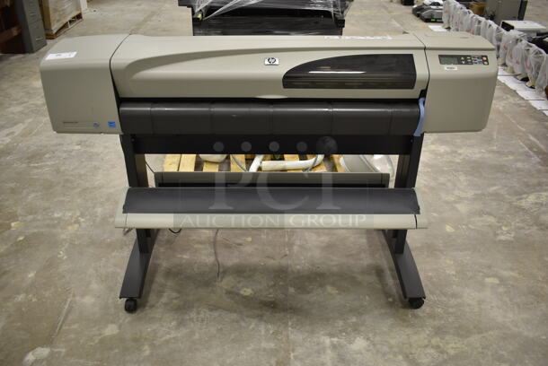 HP C7770B Metal Floor Style Large Format Printer on Casters. 100-240 Volts, 1 Phase. Was In Working Condition When Class Ended. (Main Building) - Image 1 of 9