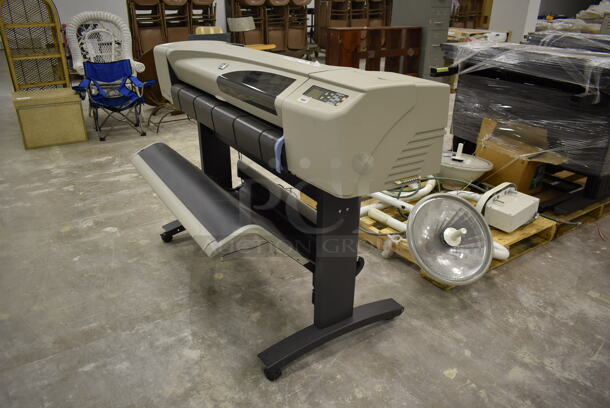 HP C7770B Metal Floor Style Large Format Printer on Casters. 100-240 Volts, 1 Phase. Was In Working Condition When Class Ended. (Main Building) - Image 2 of 9
