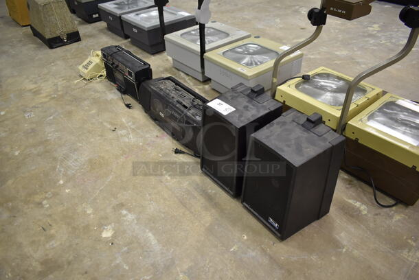 5 Items; Corded Telephone, General Electric 3-5452A Stereo Radio Cassette Recorder, 580 22742090 Portable Compact Disc System AM/FM Stereo Radio and 2 Anchor Speakers. 5 Times Your Bid! (Main Building) - Image 3 of 9