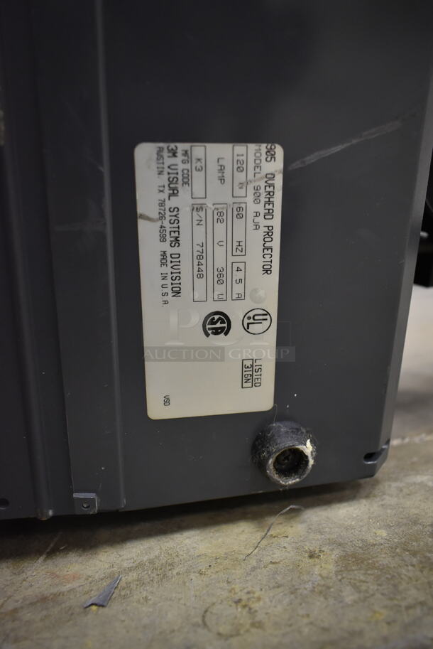 2 3M 900 AJA Metal Countertop Overhead Projectors. 2 Times Your Bid! (Main Building) - Image 7 of 8
