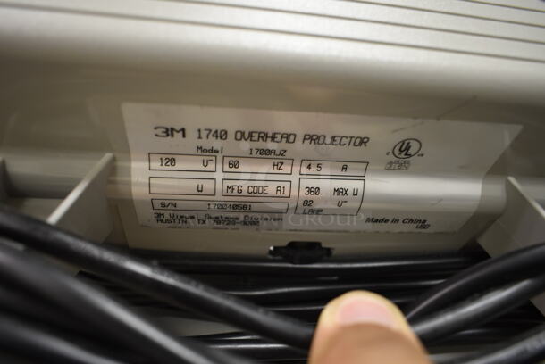 2 3M 1740 Metal Countertop Overhead Projectors. 120 Volts, 1 Phase. 2 Times Your Bid! (Main Building) - Image 4 of 5