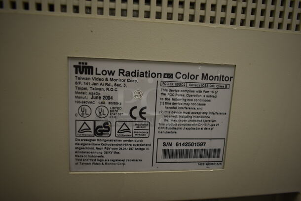 Ortho Vitros 250 Chemistry Analyzer System w/ TVM Low Radiation Color Monitor on Stand. Was In Working Condition When Class Ended. (Main Building) - Image 6 of 10