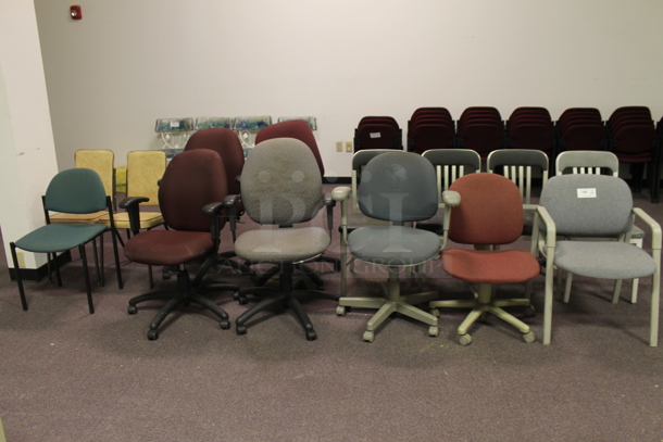 14 Various Chairs Including Office Chairs. BUYER MUST REMOVE. 14 Times Your Bid! (Main Building) - Image 1 of 3