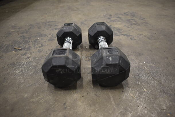 2 Spri Metal 8 Pound Rubber Hex Dumbbells. 2 Times Your Bid! - Image 1 of 6