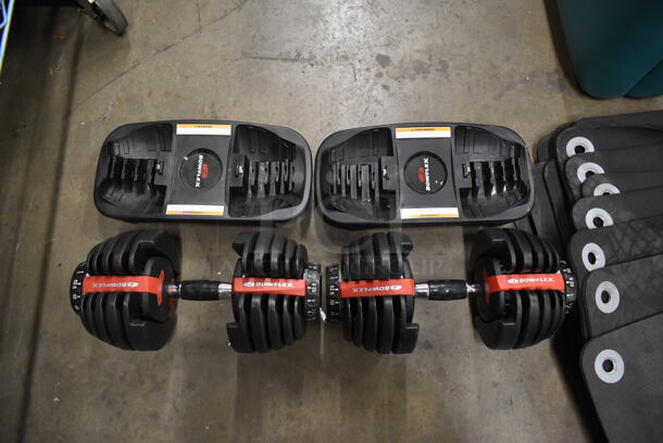 2 Bowflex Select a Size Dumbbells on Base. 2 Times Your Bid! - Image 1 of 8