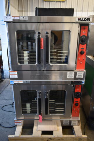 2 BRAND NEW SCRATCH AND DENT! Vulcan VC5ED ENERGY STAR Stainless Steel Commercial Electric Powered Full Size Convection Oven w/ View Through Doors, Metal Oven Racks and Thermostatic Controls. 208 Volts, 1/3 Phase. 2 Times Your Bid!