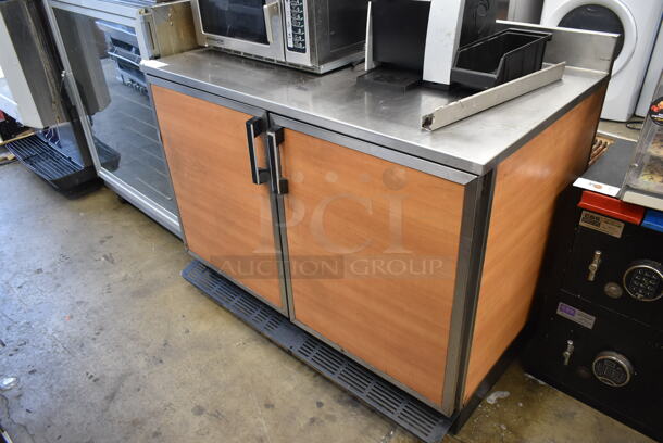 Duke RUF-48 Stainless Steel Commercial 2 Door Work Top Cooler w/ Wood Pattern Doors. 120 Volts, 1 Phase. Tested and Powers On But Does Not Get Cold - Image 1 of 7