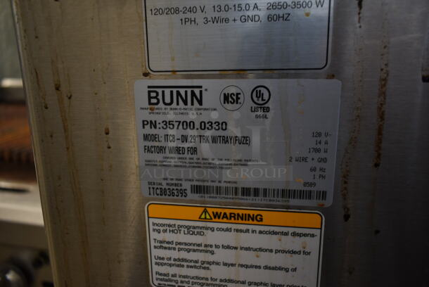 Bunn ITCB-DV Stainless Steel Commercial Countertop Iced Tea Machine. 120 Volts, 1 Phase. - Image 7 of 7