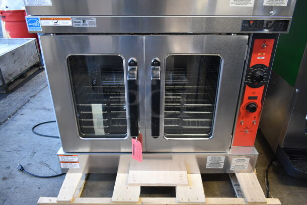 2 BRAND NEW SCRATCH AND DENT! Vulcan VC5ED ENERGY STAR Stainless Steel Commercial Electric Powered Full Size Convection Oven w/ View Through Doors, Metal Oven Racks and Thermostatic Controls. 208 Volts, 1/3 Phase. 2 Times Your Bid! - Image 4 of 8