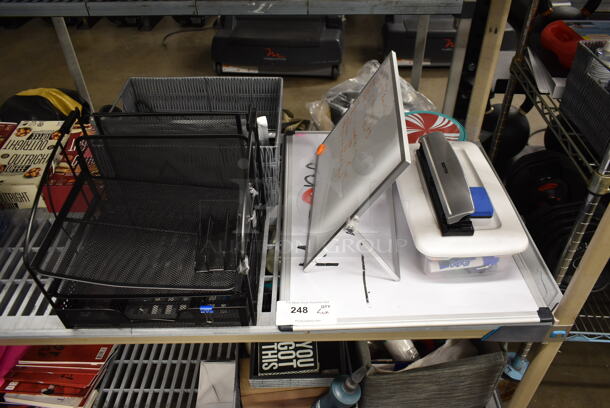 ALL ONE MONEY! Lot of Various Office Supplies Including Hole Punch and White Boards - Image 1 of 5