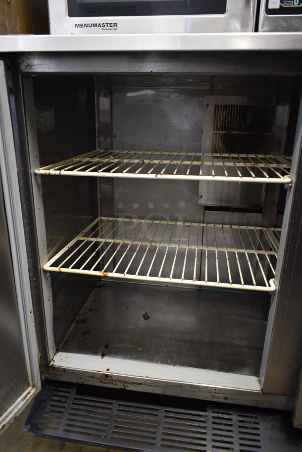 Duke RUF-48 Stainless Steel Commercial 2 Door Work Top Cooler w/ Wood Pattern Doors. 120 Volts, 1 Phase. Tested and Powers On But Does Not Get Cold - Image 5 of 7