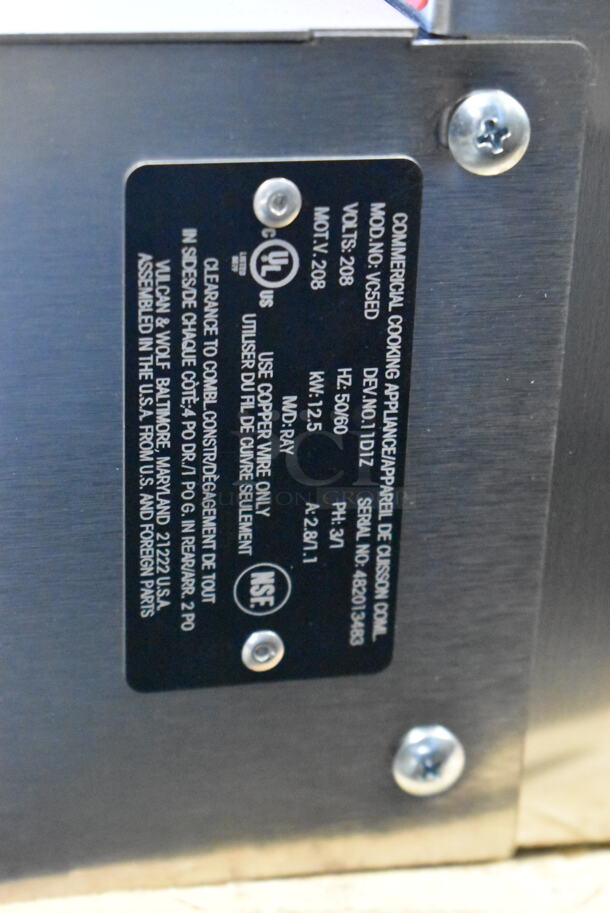 2 BRAND NEW SCRATCH AND DENT! Vulcan VC5ED ENERGY STAR Stainless Steel Commercial Electric Powered Full Size Convection Oven w/ View Through Doors, Metal Oven Racks and Thermostatic Controls. 208 Volts, 1/3 Phase. 2 Times Your Bid! - Image 8 of 8