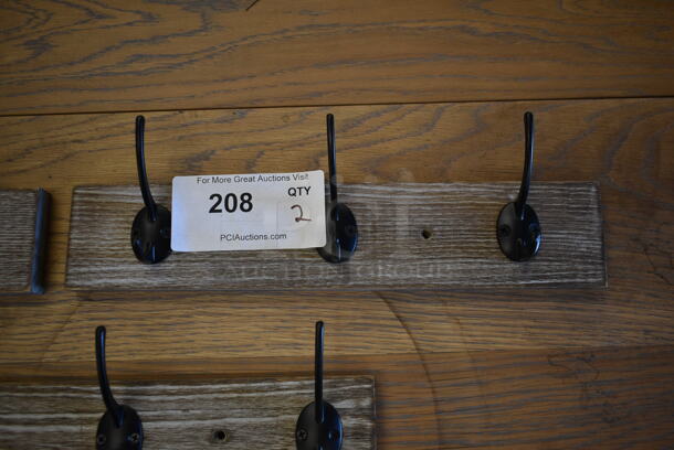 3 Wall Mount Wood Pattern Coat Racks; 4 Hook and  Two 3 Hook. 3 Times Your Bid! - Image 5 of 6