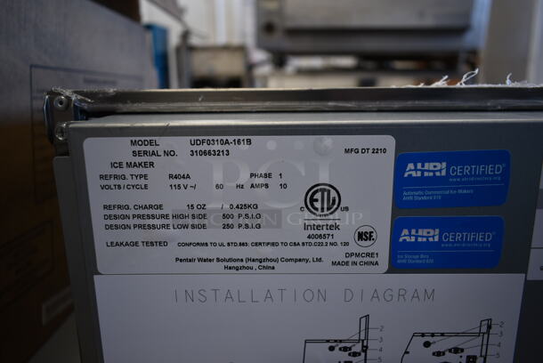 BRAND NEW SCRATCH AND DENT! 2023 Manitowoc UDF0310A-161B Stainless Steel Commercial Undercounter Self Contained Ice Machine. 115 Volts, 1 Phase.   - Image 8 of 9