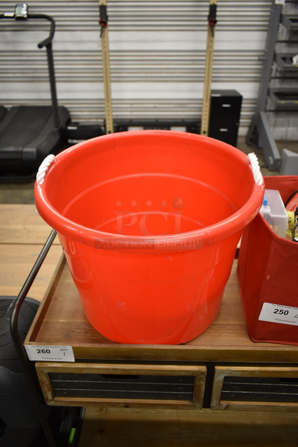 ALL ONE MONEY! Lot of Various Items Including Red Poly Bucket, Red Basket and Contents - Image 2 of 7