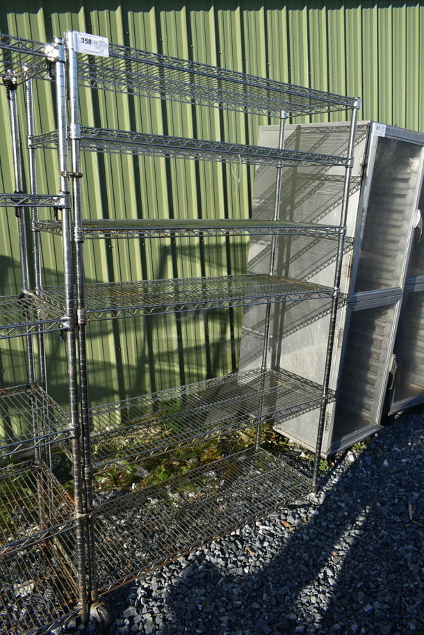 Chrome Finish 6 Tier Wire Shelving Unit on Commercial Casters. BUYER MUST DISMANTLE. PCI CANNOT DISMANTLE FOR SHIPPING. PLEASE CONSIDER FREIGHT CHARGES. - Image 1 of 2