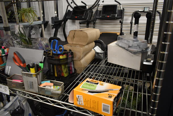 ALL ONE MONEY! Two Tier Lot of Various Items Including Office Supplies and Hand Sanitizer - Image 5 of 7