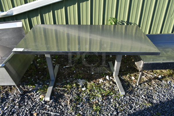 Table on 2 Metal Table Bases. - Image 1 of 4