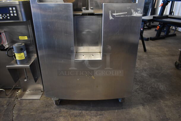Fresh N Squeeze 2 CEN MFJ Stainless Steel Commercial Floor Style Automatic Citrus Juicer on Commercial Casters. 110 Volts, 1 Phase. Tested and Powers On But Parts Do Not Move - Image 5 of 10