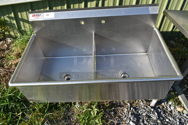Eagle Stainless Steel Commercial 2 Bay Sink. No Legs. - Image 1 of 7