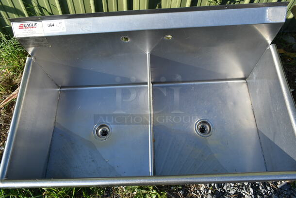Eagle Stainless Steel Commercial 2 Bay Sink. No Legs. - Image 3 of 7