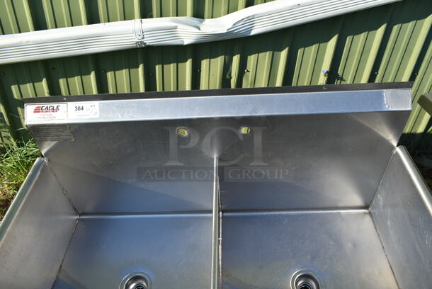 Eagle Stainless Steel Commercial 2 Bay Sink. No Legs. - Image 4 of 7